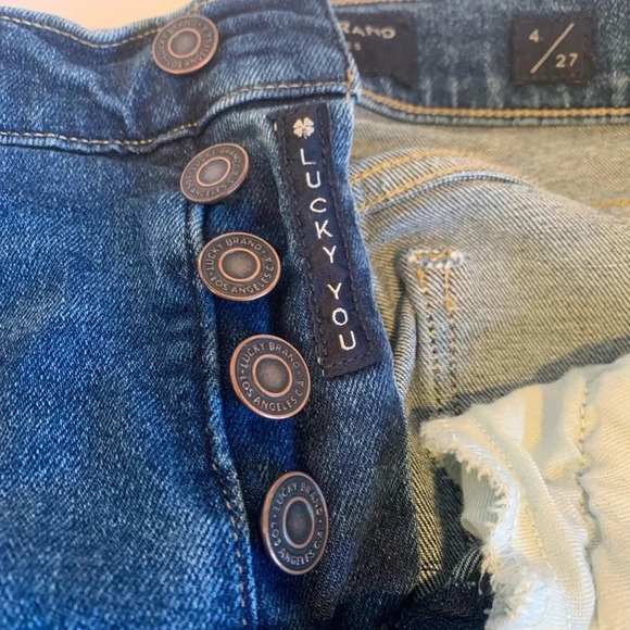 Women’s Size 4 Ava Cropped Lucky Brand Jeans Blue Crop Mini Boot Mid Rise - Picture 3 of 6